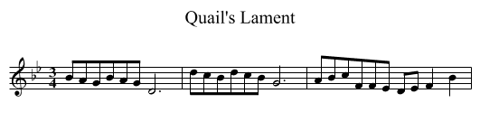 Quail's Lament - staff notation