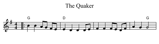 Quaker, The  - staff notation