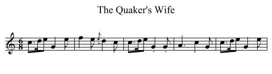 Quaker's Wife, The - staff notation