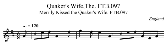 Quaker's Wife,The. FTB.097 - staff notation