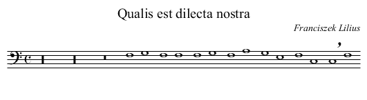 Qualis est dilecta nostra - staff notation