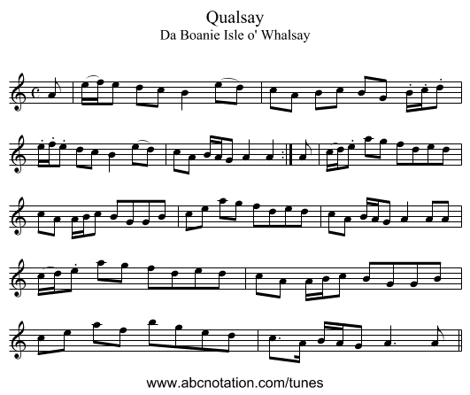 Qualsay - staff notation