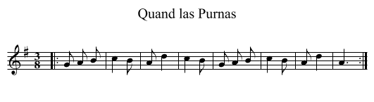 Quand las Purnas - staff notation