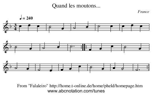 Quand les moutons... - staff notation