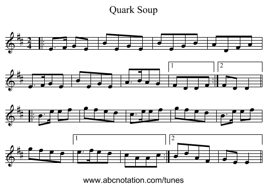 Quark Soup - staff notation