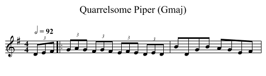 Quarrelsome Piper (Gmaj) - staff notation