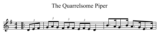 Quarrelsome Piper, The  - staff notation