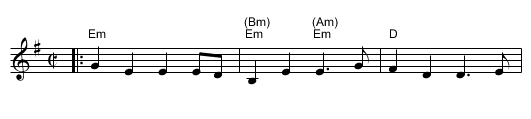 Quarry Cross - staff notation