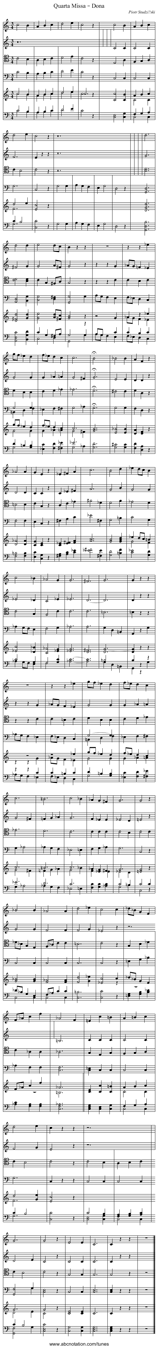 Quarta Missa – Dona - staff notation