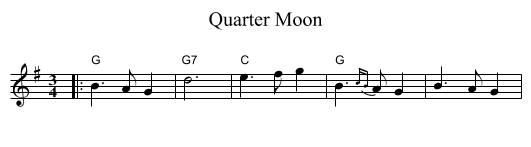 Quarter Moon - staff notation