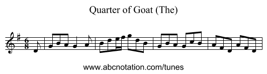 Quarter of Goat (The) - staff notation