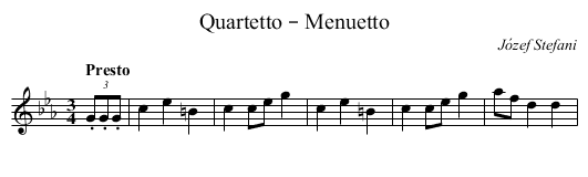 Quartetto – Menuetto - staff notation
