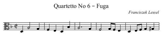 Quartetto No 6 – Fuga - staff notation