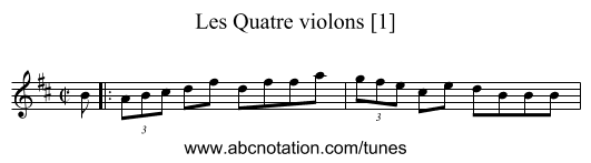Quatre violons [1], Les - staff notation
