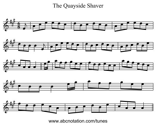 Quayside Shaver, The - staff notation