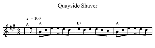 Quayside Shaver - staff notation