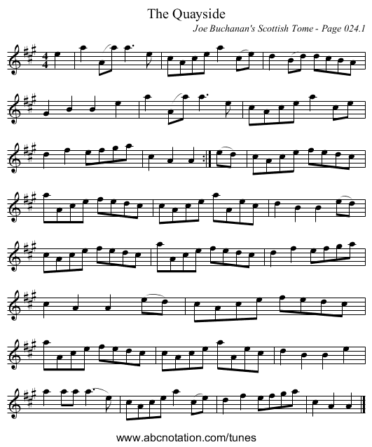 Quayside, The - staff notation