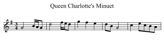 Queen Charlotte's Minuet - staff notation