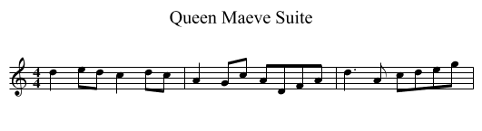 Queen Maeve Suite - staff notation