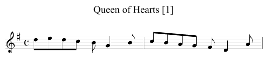 Queen of Hearts [1] - staff notation