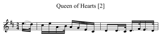 Queen of Hearts [2] - staff notation
