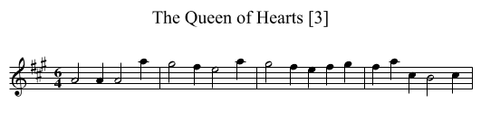 Queen of Hearts [3], The - staff notation
