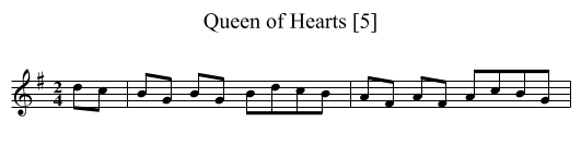Queen of Hearts [5] - staff notation