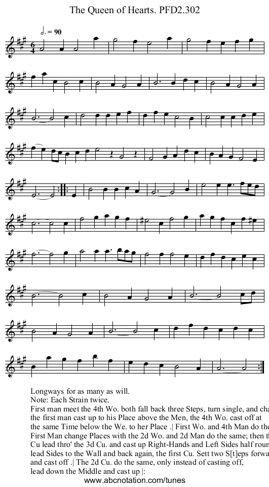 Queen of Hearts. PFD2.302, The - staff notation