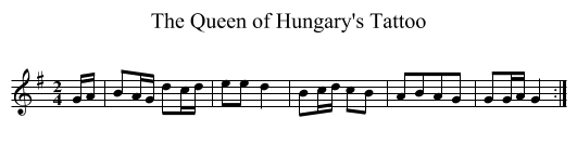 Queen of Hungary's Tattoo, The - staff notation
