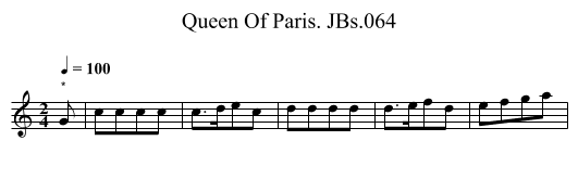 Queen Of Paris. JBs.064 - staff notation