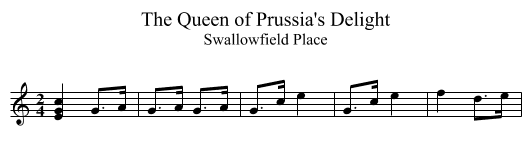 Queen of Prussia's Delight, The - staff notation