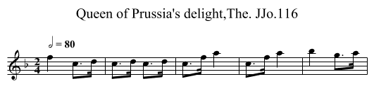 Queen of Prussia's delight,The. JJo.116 - staff notation