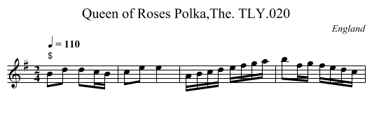 Queen of Roses Polka,The. TLY.020 - staff notation