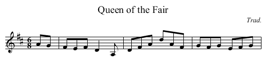 Queen of the Fair - staff notation