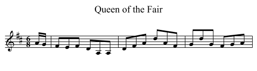 Queen of the Fair - staff notation