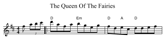 Queen Of The Fairies, The  - staff notation
