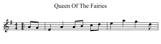 Queen Of The Fairies - staff notation