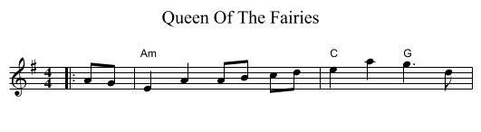Queen Of The Fairies - staff notation