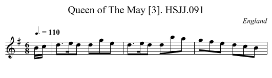 Queen of The May [3]. HSJJ.091 - staff notation