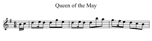 Queen of the May - staff notation