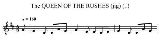 QUEEN OF THE RUSHES (jig) (1), The - staff notation