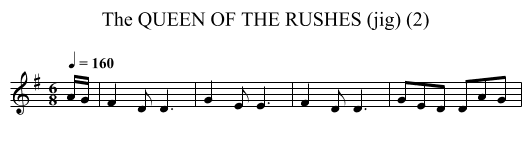 QUEEN OF THE RUSHES (jig) (2), The - staff notation