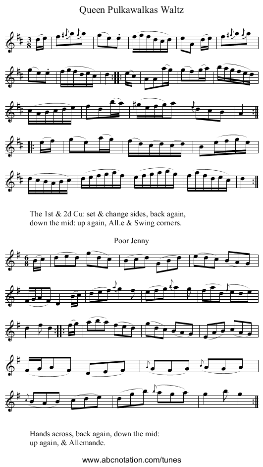 Queen Pulkawalkas Waltz - staff notation