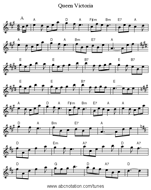 Queen Victoria - staff notation