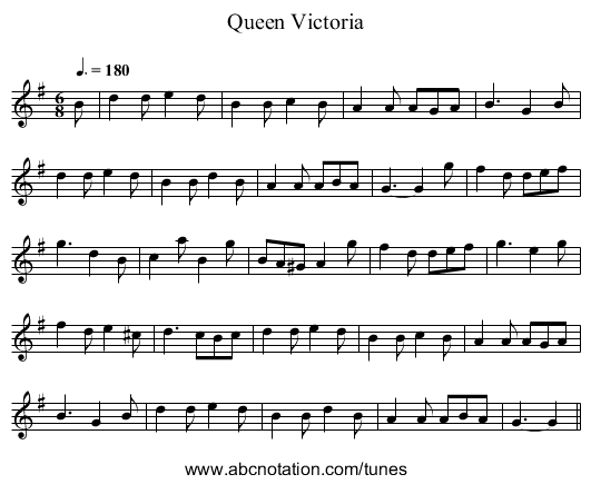 Queen Victoria - staff notation