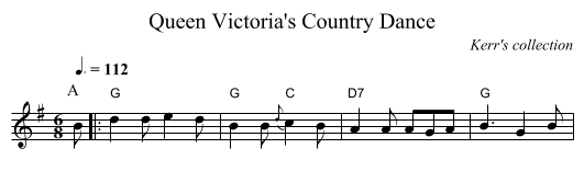 Queen Victoria's Country Dance - staff notation