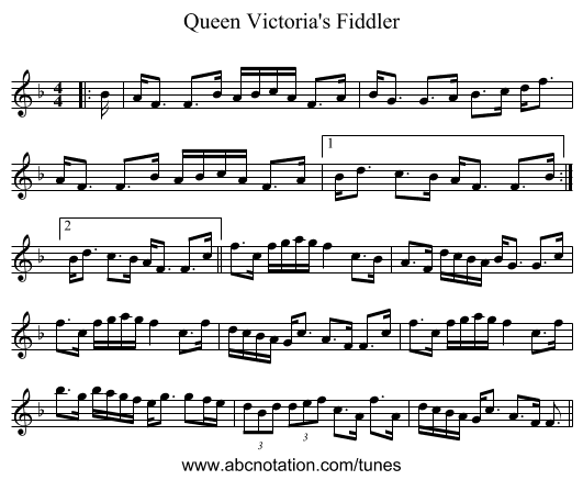 Queen Victoria's Fiddler - staff notation