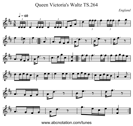 Queen Victoria's Waltz TS.264 - staff notation