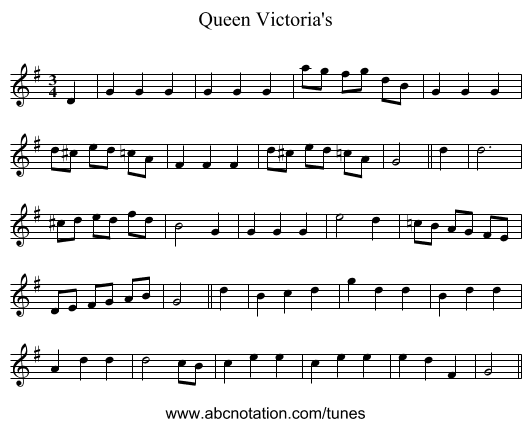Queen Victoria's - staff notation