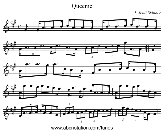 Queenie - staff notation